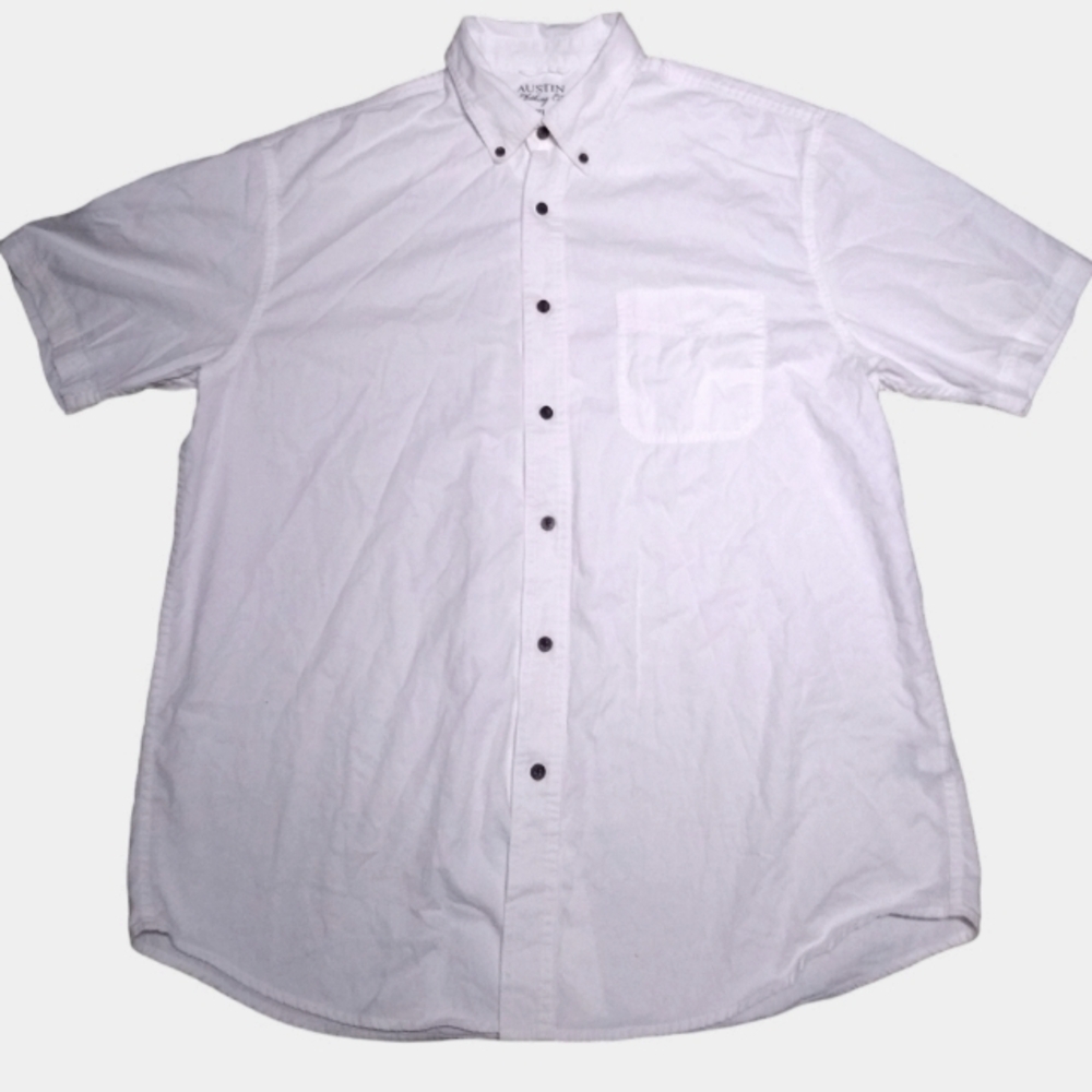 Men's Shirt Short Sleeve Button Down Cotton Casual Summer Austin Clothing Co. XL